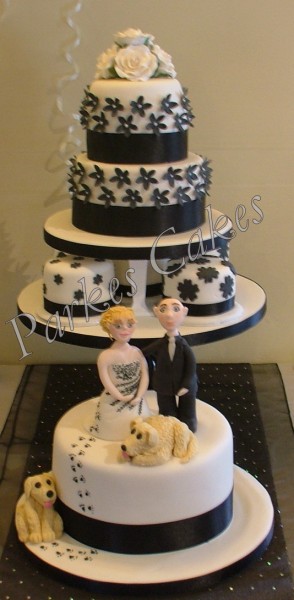 black and white wedding cake